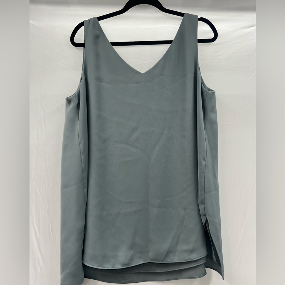 MM.LaFleur Dusty Blue V-Neck Layered Tank Top